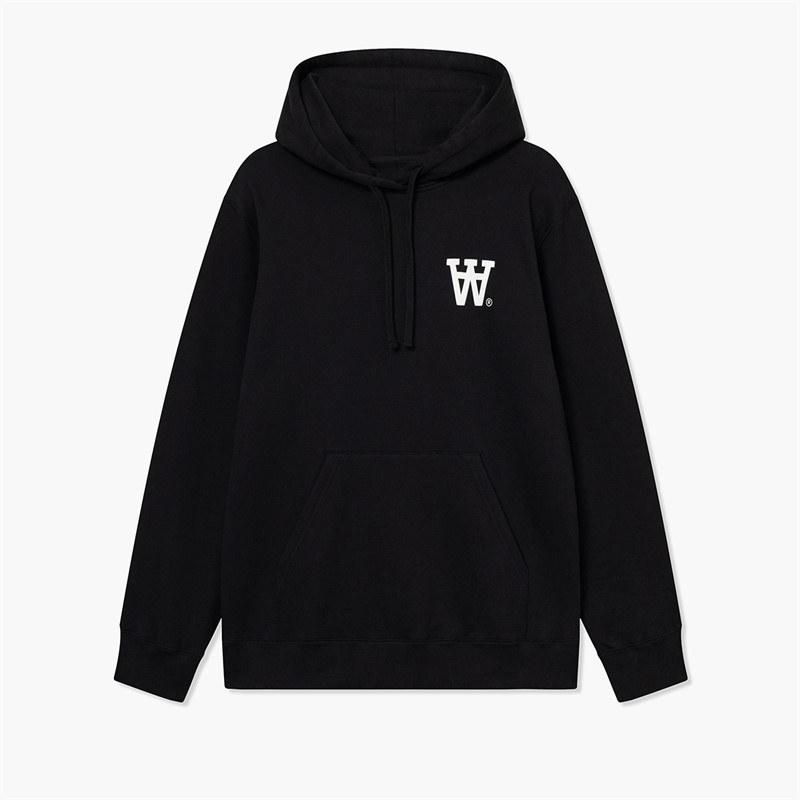 Wood Wood Herren Cass Print Hoodie Schwarz