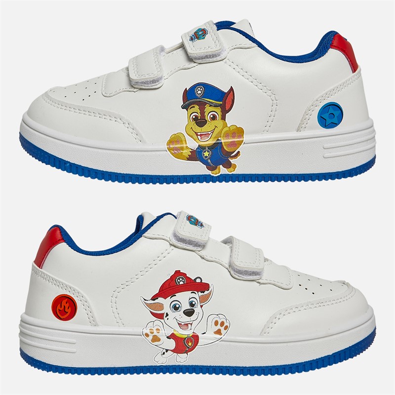 PAW Patrol Kids Multi Character Trainers White/Red/Blue