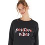 Weekend Vibes Womens Candyfloss Sweatshirt Jet Black