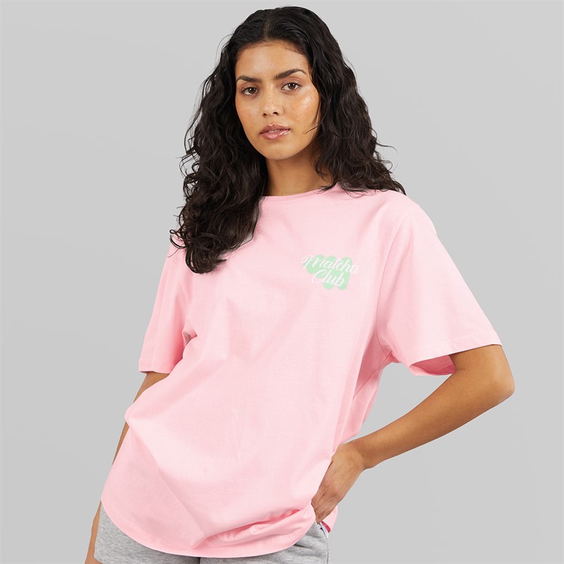 Weekend Vibes Womens Matcha T-Shirt Pink-A-Boo