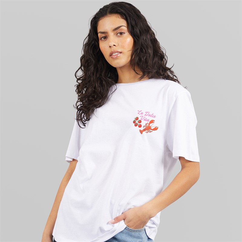 Weekend Vibes Womens Waffles T-Shirt Optic White