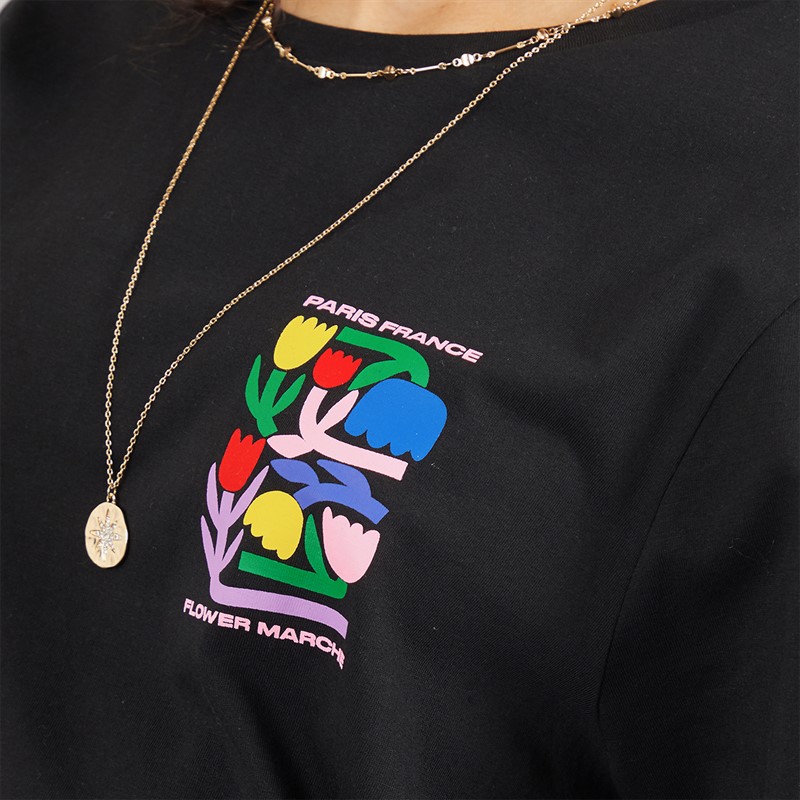 Weekend Vibes Womens Bloomer T-Shirt Jet Black