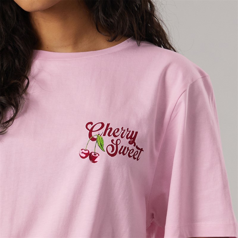 Weekend Vibes Womens Cherise T-Shirt Pink Lady
