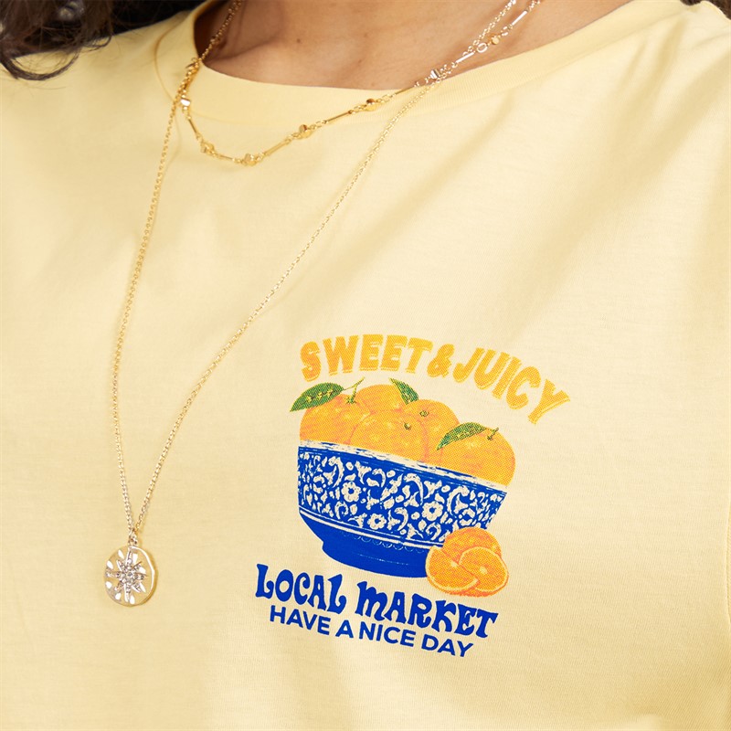 Weekend Vibes Womens Bergamont T-Shirt Anise Flower Yellow