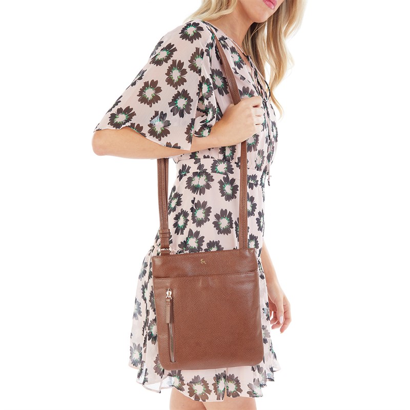 Ashwood Womens Crossbody Bag 2-Tone Tan Heritage