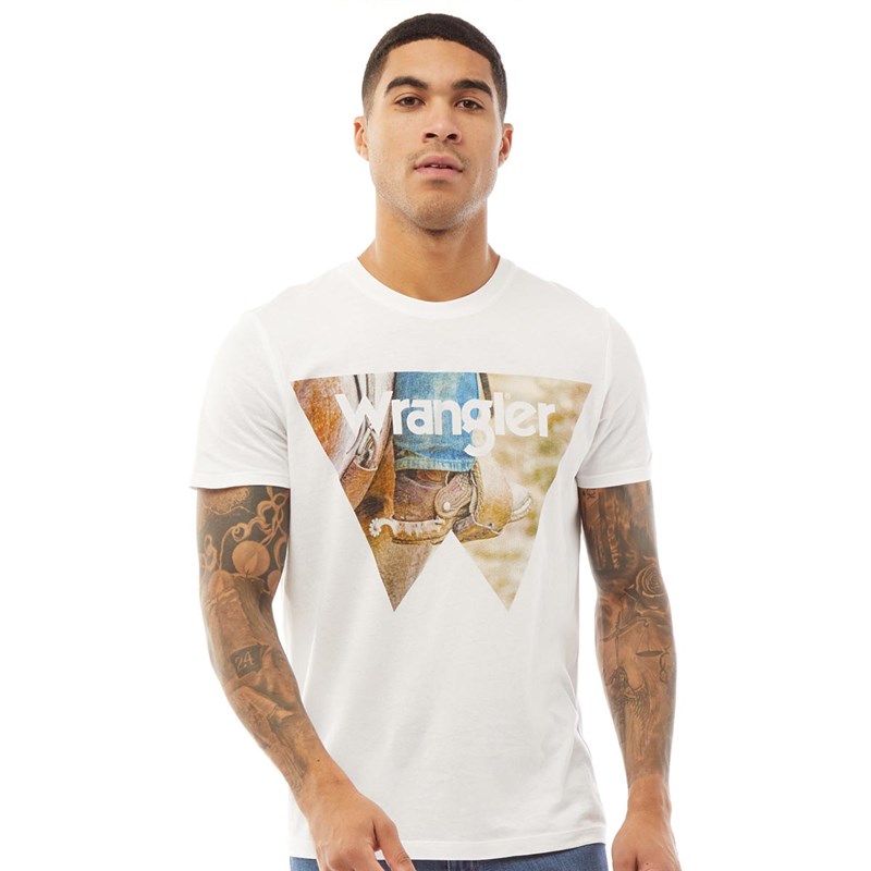Wrangler Tee-Shirt Cowboy Cool Homme Blanc