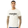 Wrangler Męskie Logo T-shirty Załamany Biały