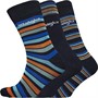 Wrangler Mens Sweeny Three Pack Dress Socks Navy/Stripes