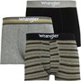 Wrangler Mens Nowak Three Pack Trunks Black/Stripe/Grey Marl