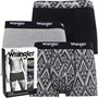 Wrangler Mens Swan Three Pack Trunks Grey Marl/Print/Black