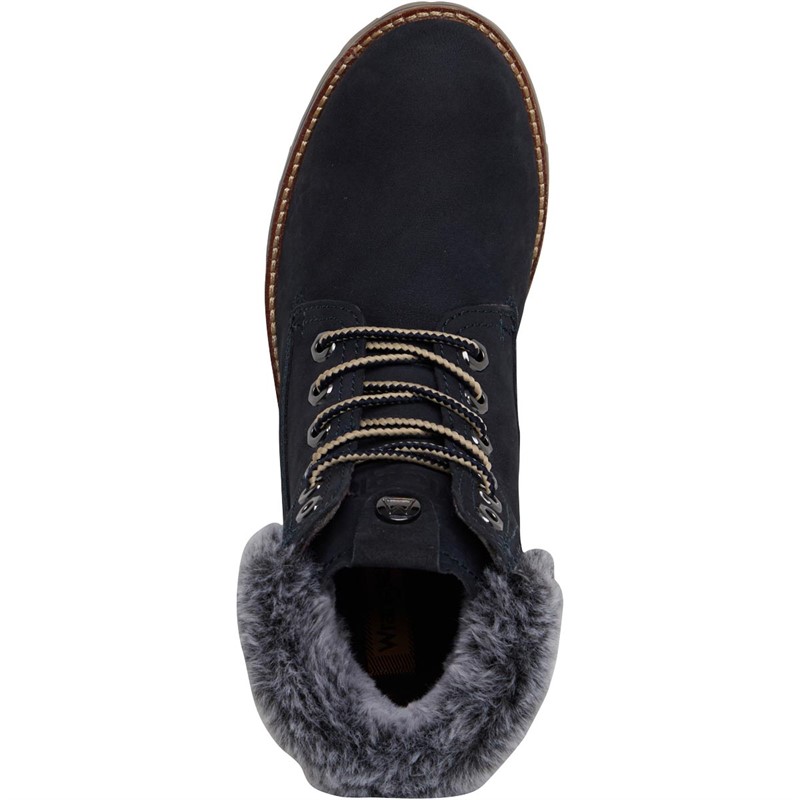 Wrangler Womens Alaska Fur Boots Navy