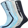 Wrangler Mens Coutts Three Pack Crew Socks Navy/Grey Marl/Dusk Blue