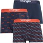 Wrangler Mens Graph Three Pack Trunks Navy Plain/Prints