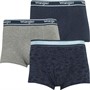 Wrangler Mens Marris Three Pack Trunks Grey Marl/Navy Floral Print/Navy