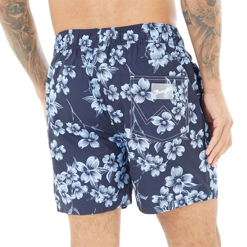 Wrangler Mens Venus Printed Swim Shorts Navy Print