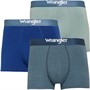 Wrangler Mens Joor Three Pack Trunks Silver Blue/Print/Sodalite Blue