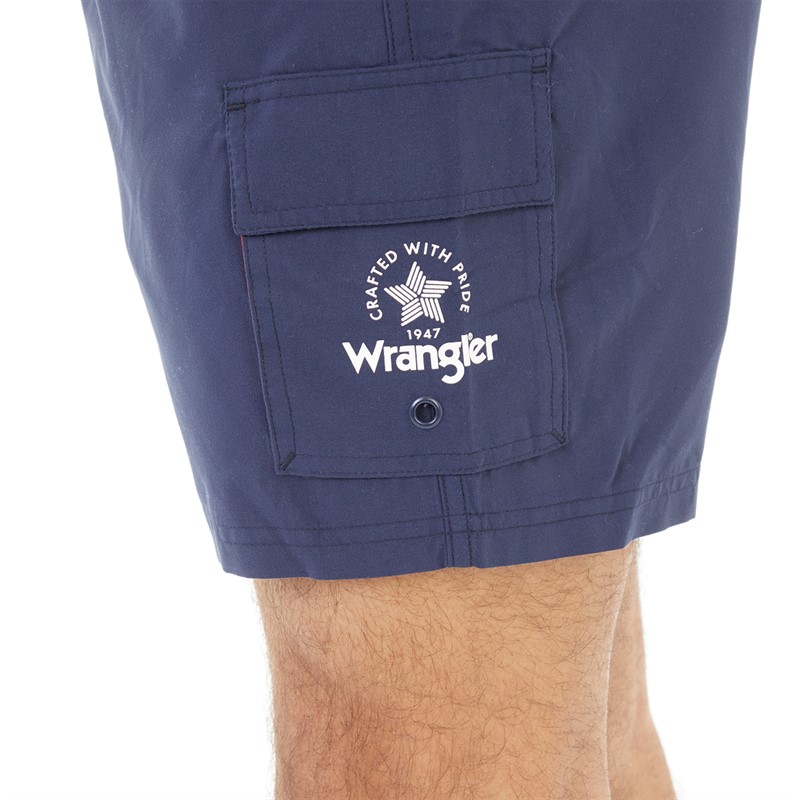 Wrangler Mens Tiger Solid Colour Swim Shorts Navy