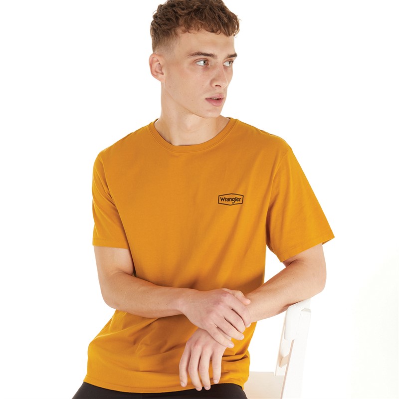 Wrangler Mens Logo T-Shirt Golden Oak