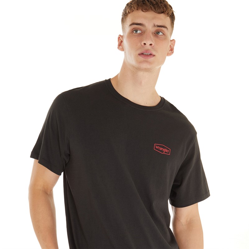 Wrangler Mens Logo T-Shirt Faded Black