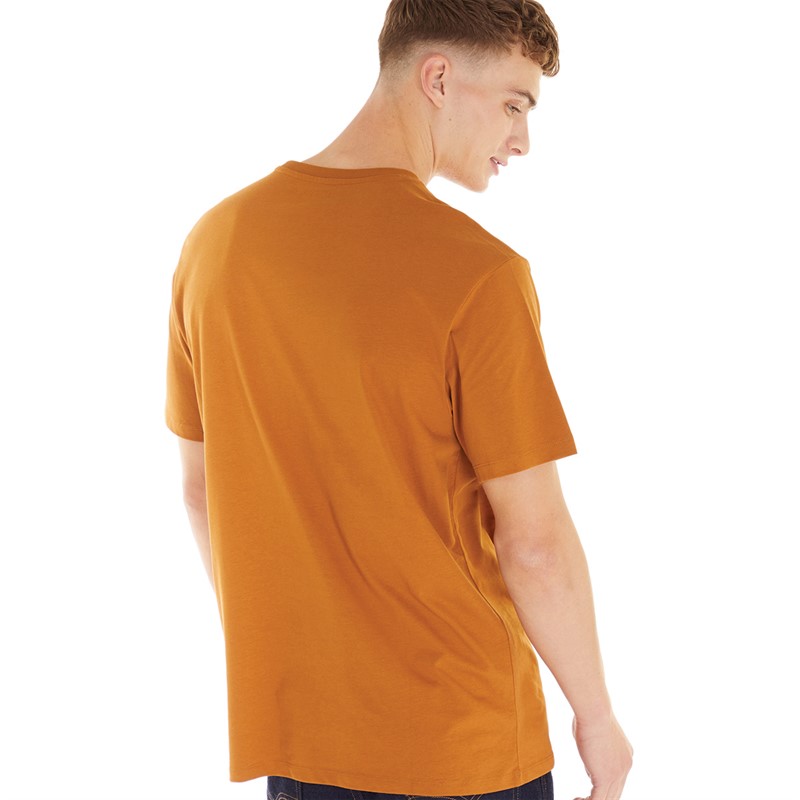 Wrangler Mens Graphic T-Shirt Leather Brown