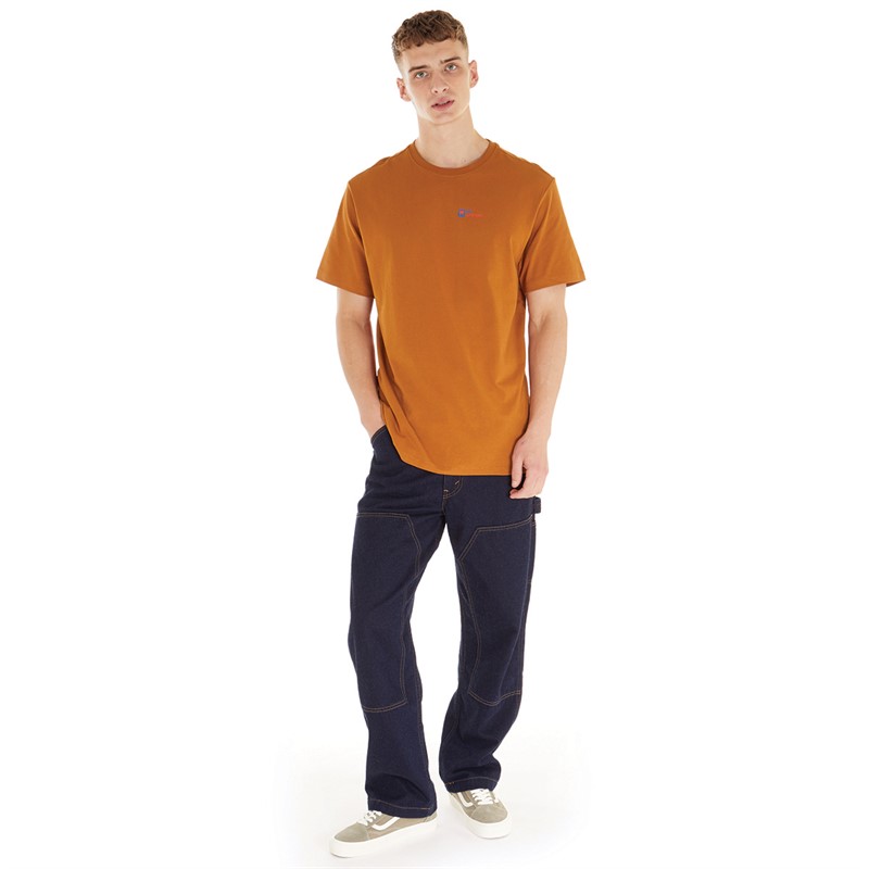 Wrangler Mens Graphic T-Shirt Leather Brown