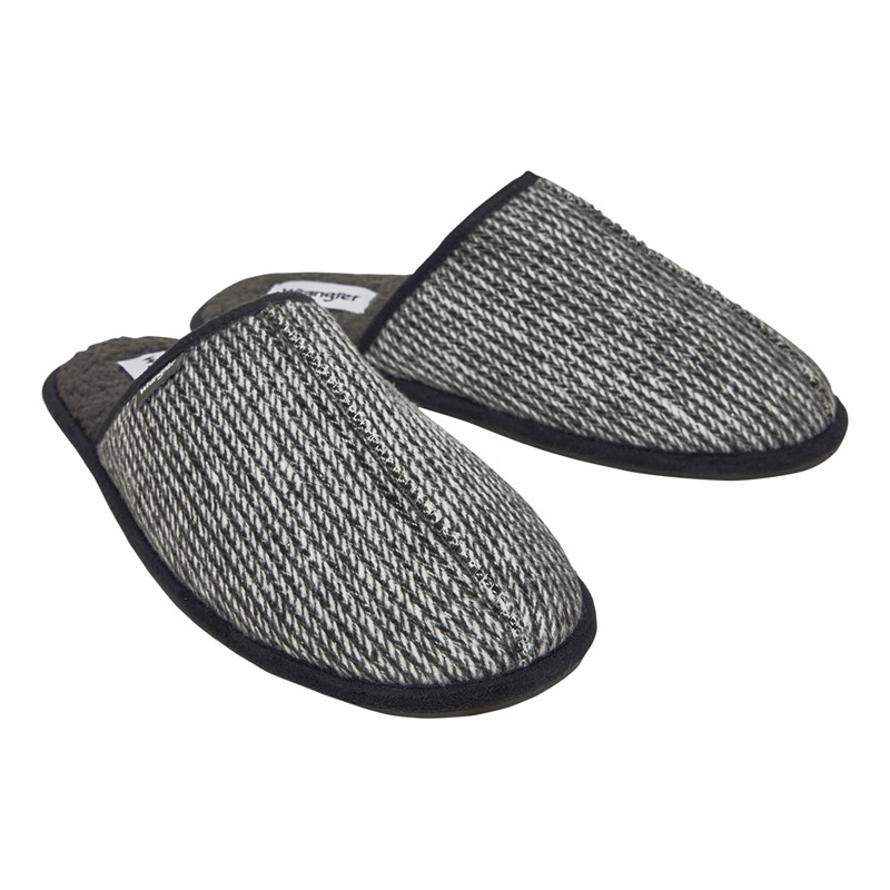 Wrangler Mens Gobi Mule Slippers Grey