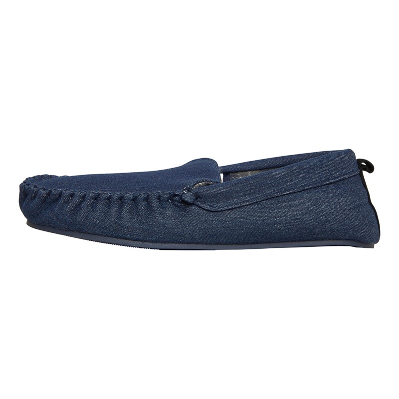 Wrangler Mens Snamib Moccasin Slippers Denim Blue