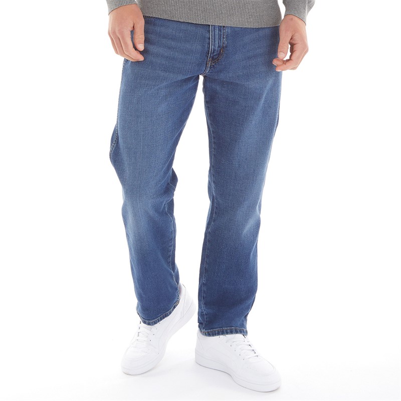 Wrangler Mens Frontier Relaxed Straight Jeans Raindrop