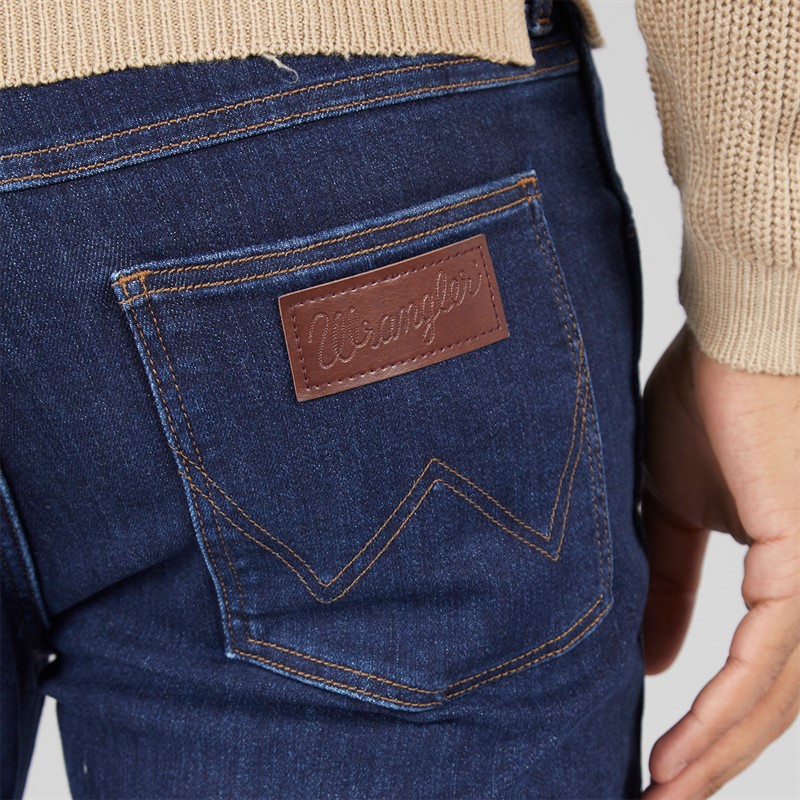 Wrangler Mens Larston Slim Tapered Jeans Dark Wash