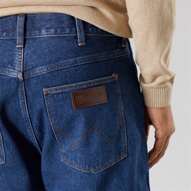 Wrangler Mens Frontier Relaxed Straight Jeans Polar Steel