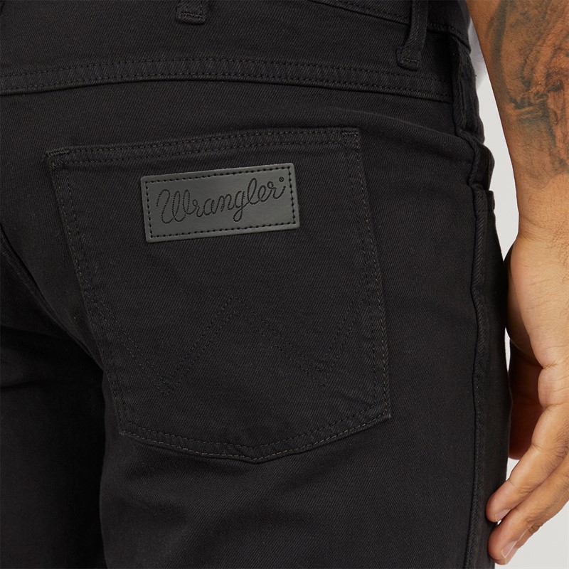 Wrangler Mens Horizon Regular Bootcut Jeans Black Rinse