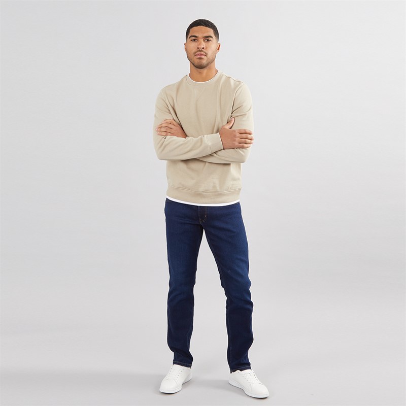 Wrangler Mens Greensboro Regular Straight Fit Jeans Cosmic Blue