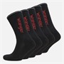 Wrangler Mens Page Five Pack Crew Socks Black