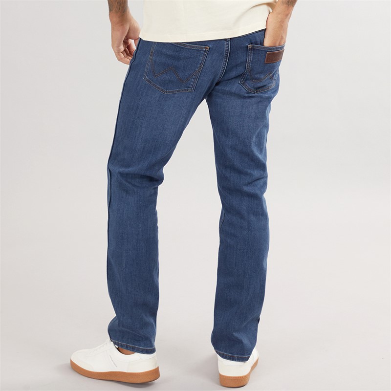Wrangler Mens Greensboro Regular Straight Fit Jeans Fog