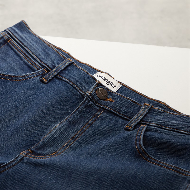 Wrangler Mens Greensboro Regular Straight Fit Jeans Fog