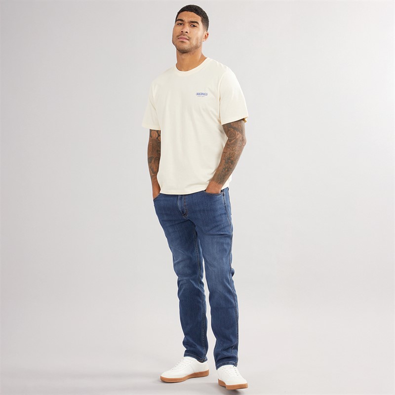 Wrangler Mens Greensboro Regular Straight Fit Jeans Fog