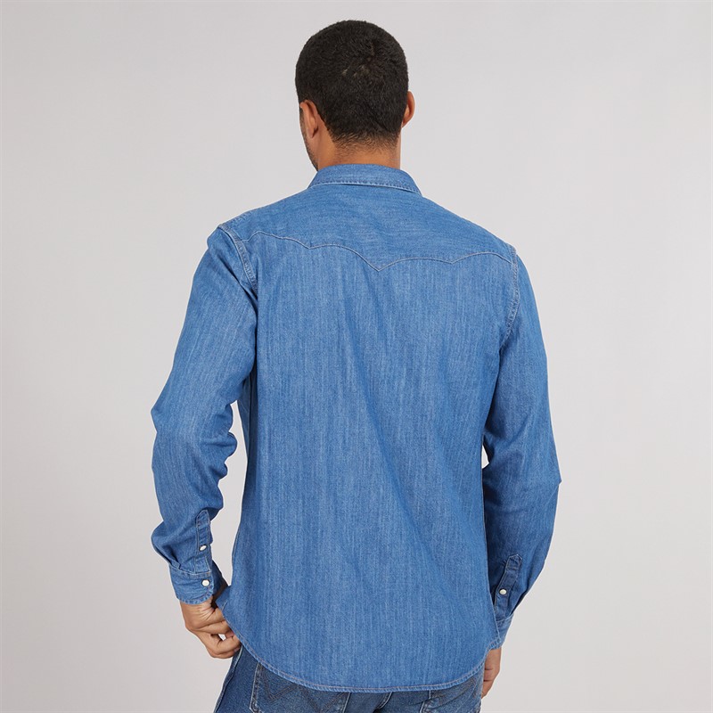 Wrangler Mens Western Shirt Mid Stone