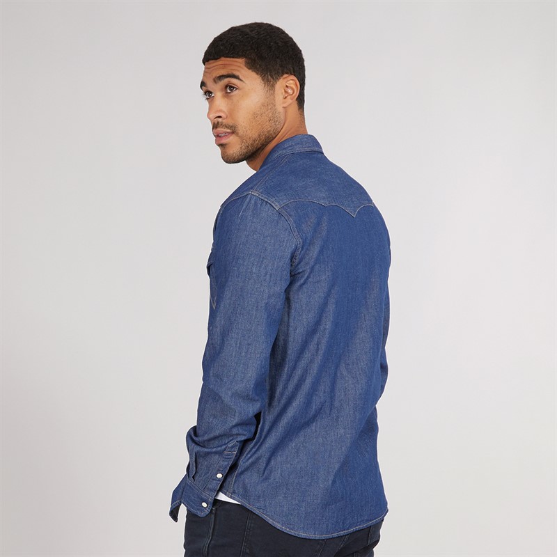 Wrangler Mens Western Shirt Dark Stone