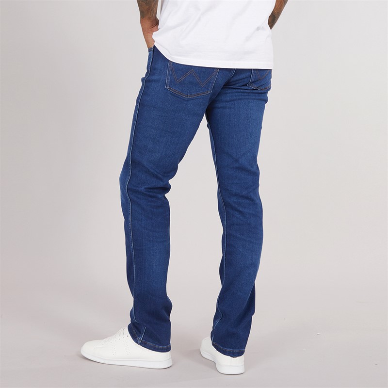 Wrangler Mens Greensboro Regular Straight Jeans Blue Jam