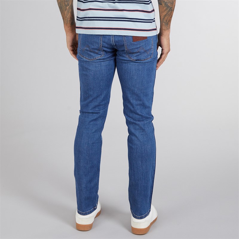 Wrangler Mens Greensboro Straight Fit Jeans Mid Visual