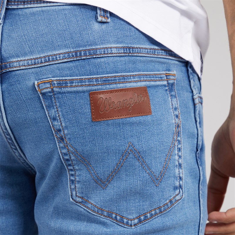Wrangler Mens Texas Slim Jeans Light Visual