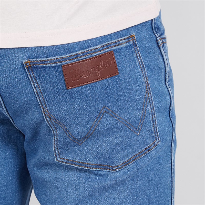 Wrangler Mens River Regular Tapered Jeans Light Visual