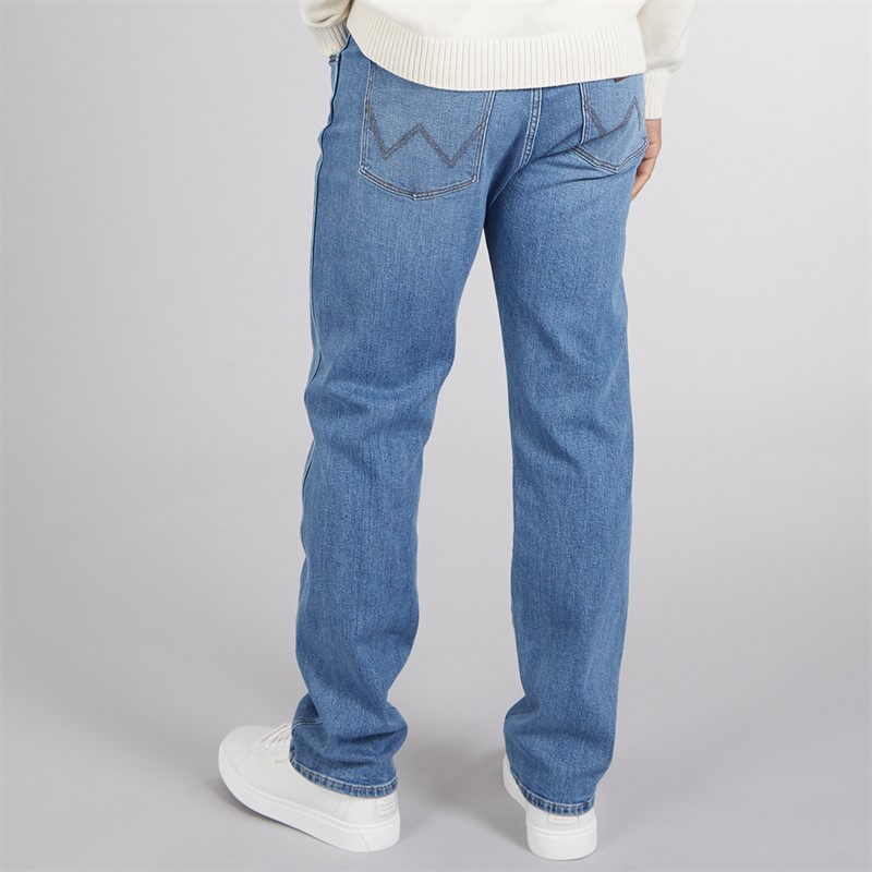 Wrangler Mens Frontier Relaxed Straight Jeans Sea Floor