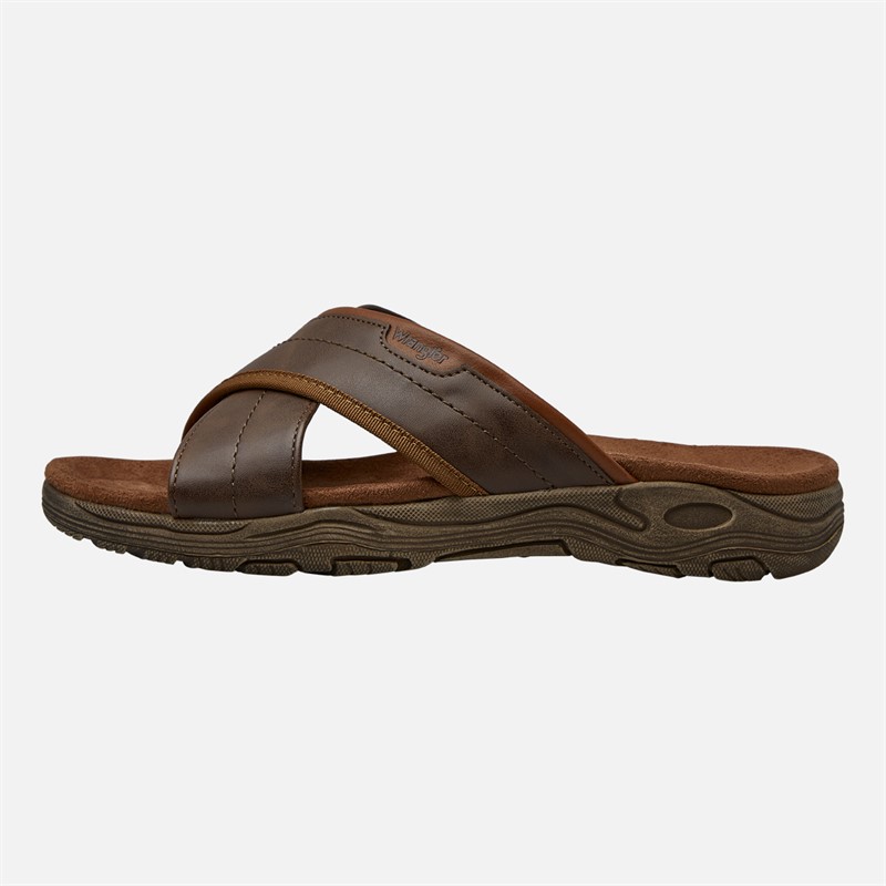 Wrangler Mens Tripp Sliders Chestnut