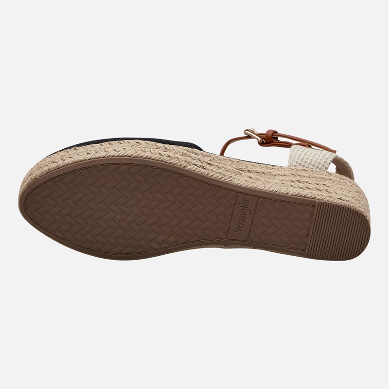 Wrangler Womens Bela Ankle Strap Wedge Sandals Black