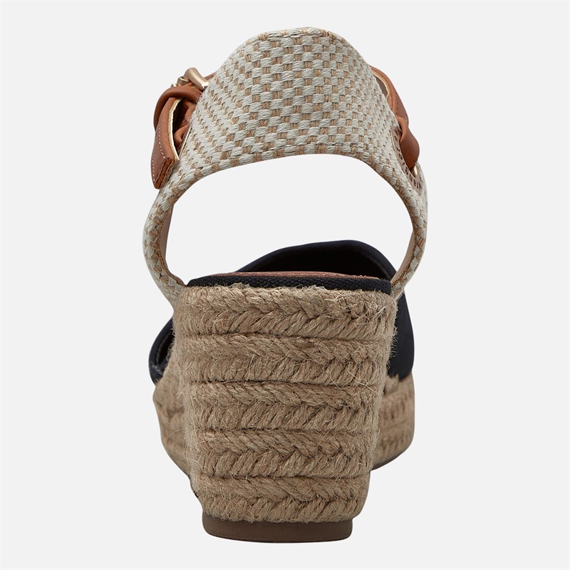 Wrangler Womens Bela Ankle Strap Wedge Sandals Black