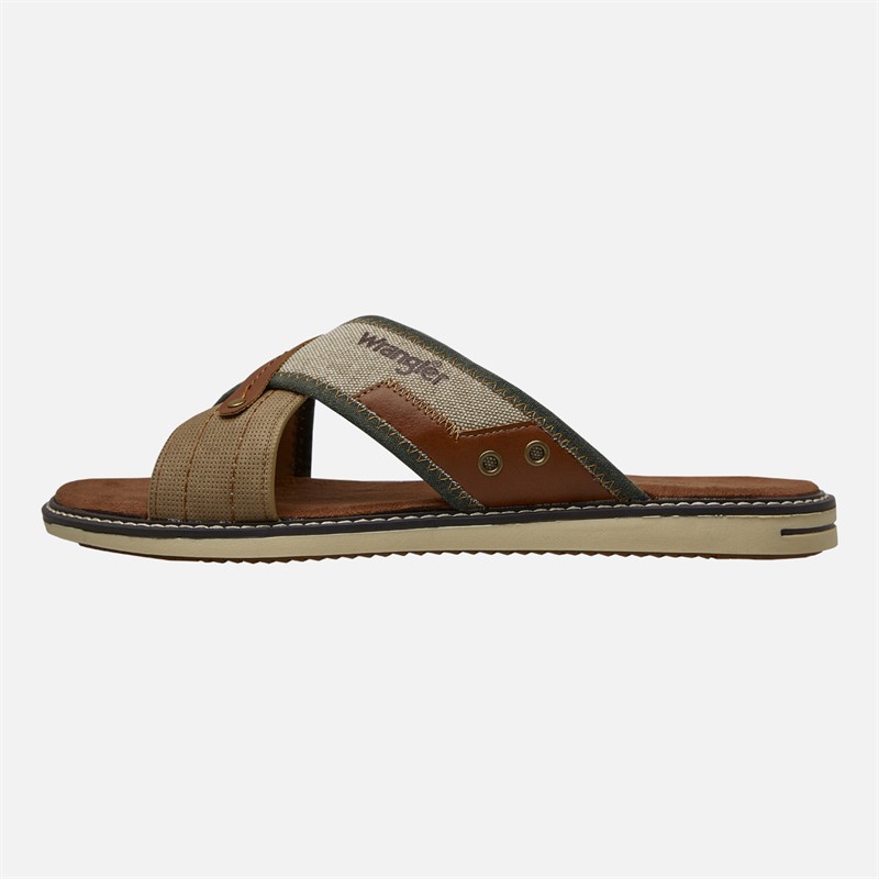 Wrangler Mens Calvin Sliders Warm Sand