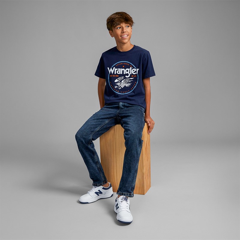 Wrangler Boys Greensboro Straight Fit Jeans Blue Black