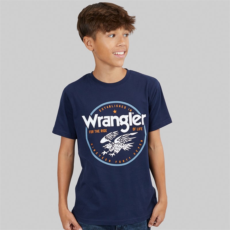 Wrangler Boys Eagle T-Shirt Navy Blazer