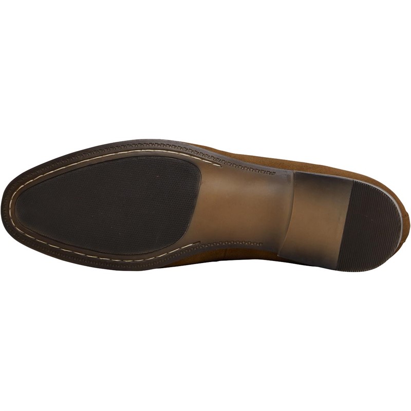 Thomas Crick by Red Tape Mens Picard Tassel Loafers Tan Suede